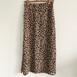 David Dart Collection Tan & Brown Velvet Maxi Skirt